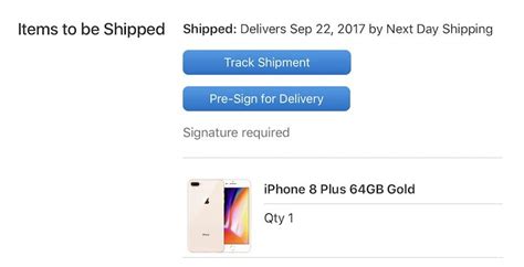 apple scheduled courier delivery.